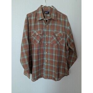 Vintage Levi’s Western Regular Fit Long sleeve Button Up Shirt Plaid Men's XL